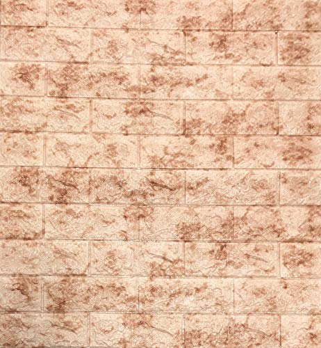 3D Tapete Wandpaneele Selbstklebend Ziegelstein Wasserdicht Wandaufkleber Tapete Wandpaneele selbstklebend Moderne Wandverkleidung in Steinoptik leichte Montage (5 Stück, Kaffee Marmor) von RHP