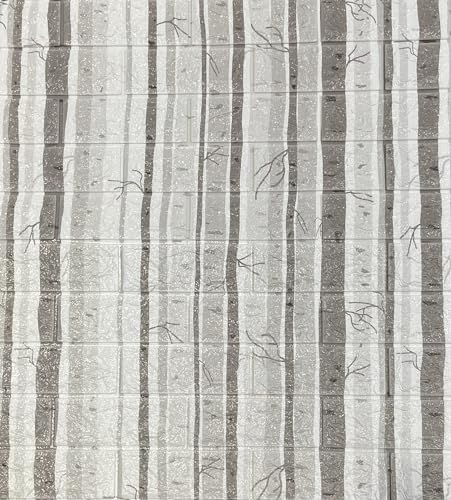 3D Tapete Wandpaneele Selbstklebend Ziegelstein Wasserdicht Wandaufkleber Tapete Wandpaneele selbstklebend Moderne Wandverkleidung in Steinoptik schnelle & leichte Montage (Grau Streifen, 5 Stück) von RHP