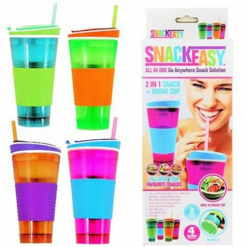 RHP 2 IN 1 BECHER TO GO + SNACK GETRÄNK REISE BECHER STROHHALTER FOOD KINDER SCHULE - Zufällige Farben RHP 2 IN 1 BECHER TO GO + SNACK GETRÄNK REISE BECHER STROHHALTER FOOD KINDER SCHULE - Zufällige Farben von RHP
