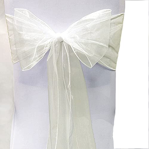 RHP 25 Stk. Organza-Schärpen, Organza-Stuhlschleifen für Hochzeit, vollere Stuhlschleifen-Schärpe für Bankett/Hochzeit/Jahrestag/Partys/Event-Dekoration (Beige) von RHP