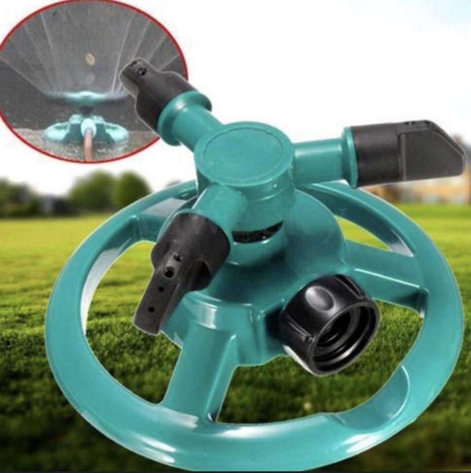 RHP Regner 360° Rasen Wasser Rotierender Garten Sprinkler 3 Düse Gartenschlauch von RHP