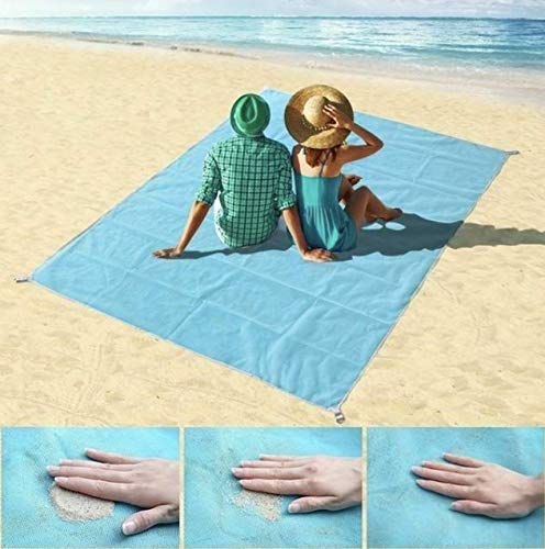 RHP Strandmatte Sandfrei Stranddecke Picknick Decke Campingdecke Strand Tuch 150x200 cm (Blau) von RHP