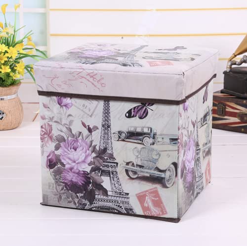 RHP Sitzhocker mit Stauraum hocker Sitzwürfel - Sitzbox Faltbarer Würfel mit Aufbewahrung braun 30 x 30 x 30cm (Vintage) von RHP