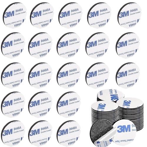RHQFDM 100 Stück Klebepads Doppelseitig Extra Stark,3M VHB Kleber,Φ 25mm Doppelseitige Schaumstoff Pads,Rund Schaumstoff Klebepads Für Wände,Böden,Türen,Kunststoff,Glas und Metall（Schwarz） ﻿ von RHQFDM