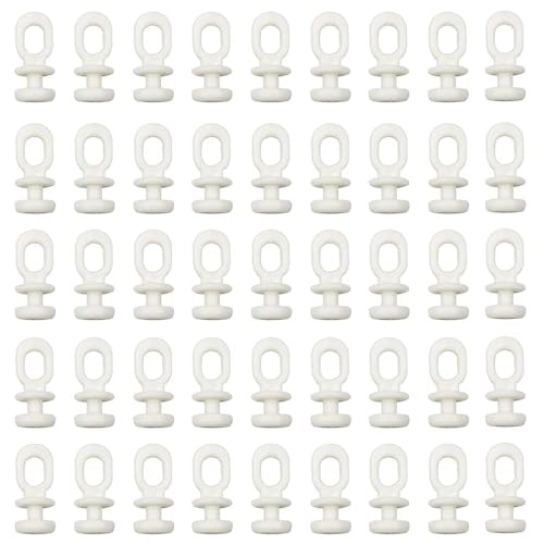 RHQFDM 100 Stücke Plastik Gardinenröllchen Gardinengleiter Weiß Schienen-Gleithaken Gardinen Röllchen Gardinenhaken für Schienen für Fenstervorhänge Türvorhang Duschvorhänge von RHQFDM