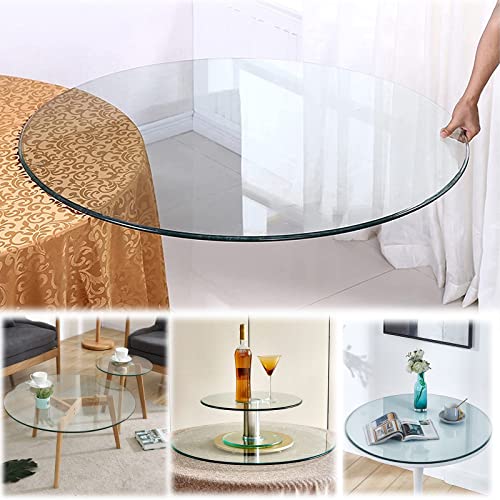 9 Mm Gehärtetes Glas, Runde Glastischplatte, 45cm 52cm 60cm 75cm, Flache Polierte Kante, Abgeschrägte Glastischplatte, Glasplatte, for Esstisch, Couchtisch, Zuhause, Büro, Garten, Lange Nutzungsdauer von RHSH