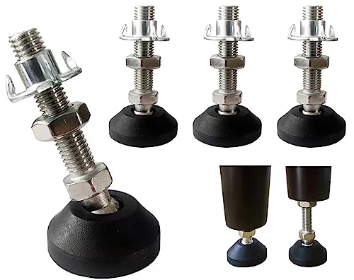 RHUAFET 4 Stück Stellfuß M10 x 30MM Einstellschraube M10, Möbelfuß Sockelfuß Kann 400KG Tragen Verstellbare Füße Stellschraube Stellteller Stellfuß Maximal 15 ° Neigung (4 Stück - M10 x 30 MM) von RHUAFET