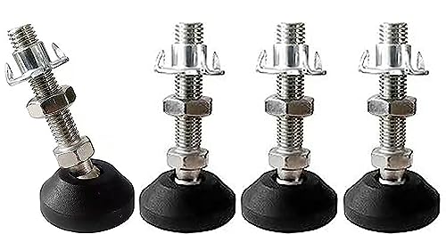 RHUAFET 4 Stück Stellfuß M10 x 40 MM Einstellschraube M10, Möbelfuß Sockelfuß Kann 400KG Tragen Verstellbare Füße Stellschraube Stellteller Stellfuß Maximal 15 ° Neigung (4 Stück - M10 x 40 MM) von RHUAFET