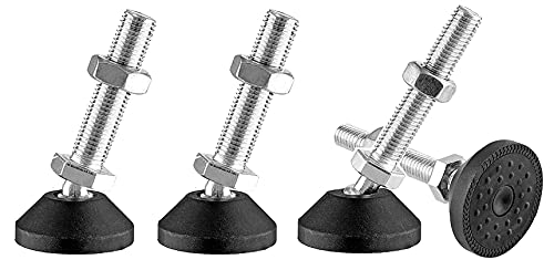 RHUAFET 4 Stück Stellfuß M8 x 40MM Einstellschraube M8, Möbelfuß Sockelfuß Kann 400KG Tragen Verstellbare Füße Stellschraube Stellteller Stellfuß Maximal 15 ° Neigung (4 Stück - M8 x 40 MM) von RHUAFET