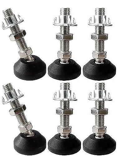 RHUAFET 6 Stück Stellfuß M8 x 40MM Einstellschraube M8, Möbelfuß Sockelfuß Kann 400KG Tragen Verstellbare Füße Stellschraube Stellteller Stellfuß Maximal 15 ° Neigung (6 Stück - M10 x 40 MM) von RHUAFET