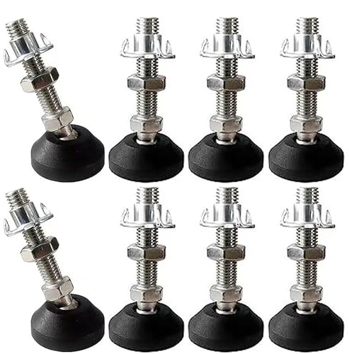 RHUAFET 8 Stück Stellfuß M8 x 30 MM Einstellschraube M8, Möbelfuß Sockelfuß Kann 400KG Tragen Verstellbare Füße Stellschraube Stellteller Stellfuß Maximal 15 ° Neigung (8 Stück - M8 x 30 MM) von RHUAFET