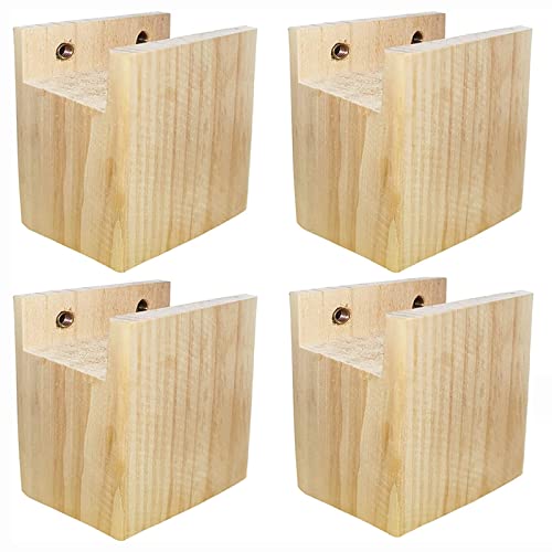 RHUAFET 4 Stück Möbelerhöher ​Betterhöhung Tischerhöher Elefantenfuß Bed Riser aus Holz, Hochwertiges Massivholz, Erhöhung um 10 cm (10 x 2 x 10 cm) von RHUAFET