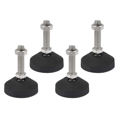 RHUAFET 4 Stück Stellfuß M12 x 50MM Einstellschraube M12, Möbelfuß Sockelfuß Kann 400KG Tragen Verstellbare Füße Stellschraube Stellteller Stellfuß Maximal 15 ° Neigung (4 Stück - M12 x50 MM) von RHUAFET