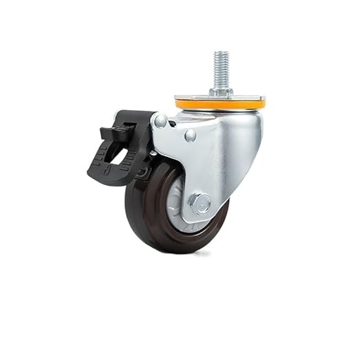1 Pc 4 Zoll M14/M16 Schraube Universal Rad Mit Bremse Gummi Welle Caster Pulley Stille Maschine Einzel Last 112 KG(M16-Brake) von RHVOVNVOM