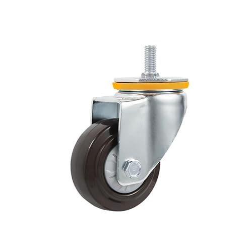 1 Pc 4 Zoll M14/M16 Schraube Universal Rad Mit Bremse Gummi Welle Caster Pulley Stille Maschine Einzel Last 112 KG(M16-Universal) von RHVOVNVOM