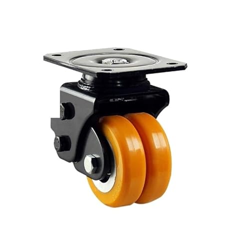 1 Stück 2,5 Zoll Silent Caster Federdämpfung Agv Universalrad Roboter Schweres Polyurethanrad(Orange) von RHVOVNVOM