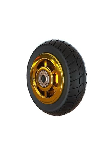 1 Stück 5 Zoll Gummi mittlere Lenkrolle vergoldet/Humvee TPR Silent Wheel Universal Trolley Industrieanhänger Single(Gold-Plated) von RHVOVNVOM