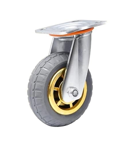 1 Stück 6-Zoll-Richtungsrad Heavy Duty Caster Mute Rubber Flat Trolley Stoßdämpfung mit Bremse von RHVOVNVOM