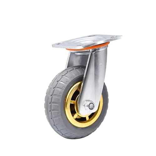 1 Stück 8-Zoll-Universalrad Heavy Duty Caster Mute Rubber Flat Trolley Stoßdämpfung mit Bremse von RHVOVNVOM