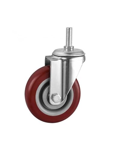 1 Stück Caster Spot 3 Zoll M12 Schraube Universalrad Jujube Rot Doppelachse Pvc Silent Roller Moving Klettern Leiter Fuß 1 Stück Caster Spot 3 Zoll M12 Schraube Universalrad Jujube Rot Doppelachse Pvc Silent Roller Moving Klettern Leiter Fuß von RHVOVNVOM