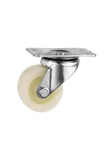 4 Stück 2,5 Zoll Fat Caster Höhe 80 mm Flaches Lenkrad Lagerloses Nylon Verschleißfestes Industrie-Universal von RHVOVNVOM