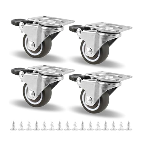 4 Stück Gummi Silent Universal Bandbremse TPR Teetischrollen Möbelrollen Räder Edelstahlrolle Lenkrolle 4 Stück Gummi Silent Universal Bandbremse TPR Teetischrollen Möbelrollen Räder Edelstahlrolle Lenkrolle von RHVOVNVOM