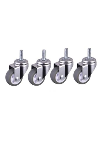 4 Stück Rollen 1 Zoll graue TPE-Schraubenrolle, M6 Silent-Rad, Durchmesser 25 mm Haushalts-Universalrad von RHVOVNVOM