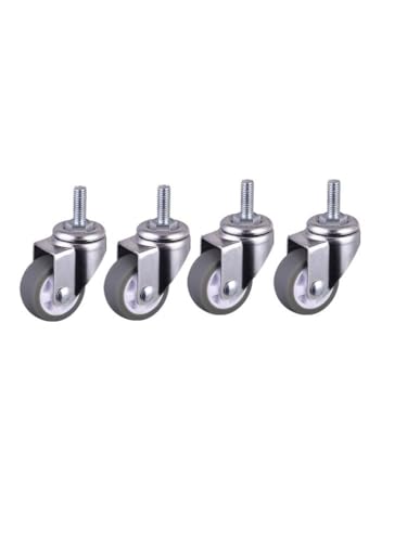 4 Stück Rollen 1 Zoll graue TPE-Schraubenrolle M6 Silent Raddurchmesser 25 mm Haushalts-Universalrad von RHVOVNVOM