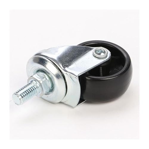 4Pcs 1,5 Zoll Caster Schraube Stange M8/M10/M12 Kleiderbügel Spezielle Galvanik Rad 38mm universal Möbel(Black,8mmX25mm) von RHVOVNVOM