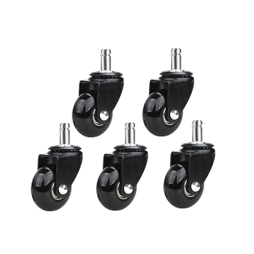 5 Stück,1 cm schwarzes Pu-transparentes Universalrad mit Schnappfeder for Möbel, Bürostuhl, starke Tragfähigkeit von RHVOVNVOM