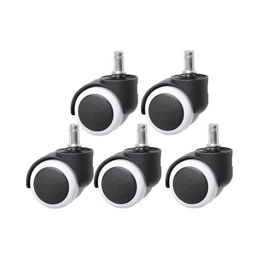 5 Stück 10 mm/11 mm 2 Zoll Sicherungsring/Schraube PU-Bürostuhlrolle große Klasse Universalrad geräuschlos(Circlip-White-10mm) von RHVOVNVOM
