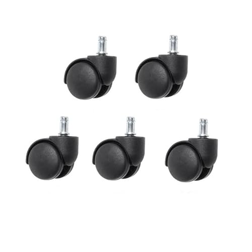 5 Stück 10 mm/11 mm 2 Zoll Sicherungsring/Schraube PU-Bürostuhlrolle große Klasse Universalrad geräuschlos(Matte Black-11mm) von RHVOVNVOM