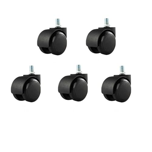 5 Stück 10 mm/11 mm 2 Zoll Sicherungsring/Schraube PU-Bürostuhlrolle große Klasse Universalrad geräuschlos(Screw-Black-10mm) von RHVOVNVOM