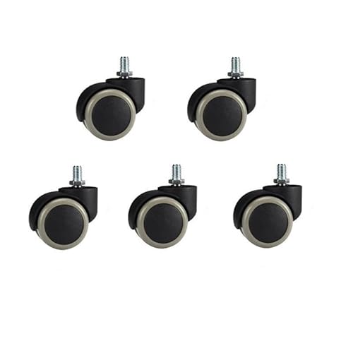 5 Stück 10 mm/11 mm 2 Zoll Sicherungsring/Schraube PU-Bürostuhlrolle große Klasse Universalrad geräuschlos(Screw-Gray-10mm) von RHVOVNVOM