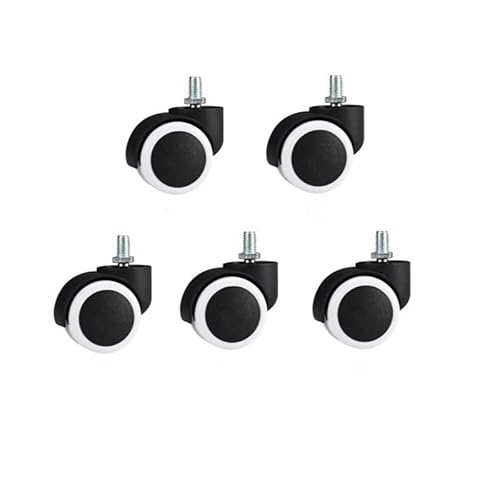 5 Stück 10 mm/11 mm 2 Zoll Sicherungsring/Schraube PU-Bürostuhlrolle große Klasse Universalrad geräuschlos(Screw-White-10mm) von RHVOVNVOM
