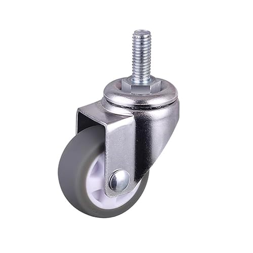 5 Stück Rollen 1 Zoll graue TPE-Schraube M6 Zahn geräuschlos Durchmesser 25 mm Haushalts-Universalrad von RHVOVNVOM