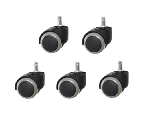 5 Stück Silent Universal Wheel-5 Stück/Los 10 mm/11 mm 2 Zoll Sicherungsring/Schraube Pu Bürostuhlrolle Große Klasse(Circlip-Gray-11mm) von RHVOVNVOM
