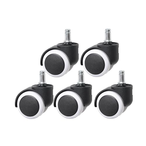 5 Stück Silent Universal Wheel-5 Stück/Los 10 mm/11 mm 2 Zoll Sicherungsring/Schraube Pu Bürostuhlrolle Große Klasse(Circlip-White-11mm) von RHVOVNVOM