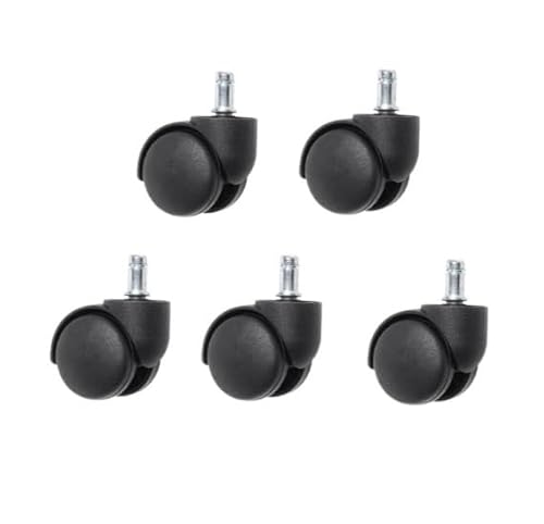 5 Stück Silent Universal Wheel-5 Stück/Los 10 mm/11 mm 2 Zoll Sicherungsring/Schraube Pu Bürostuhlrolle Große Klasse(Matte Black-11mm) von RHVOVNVOM