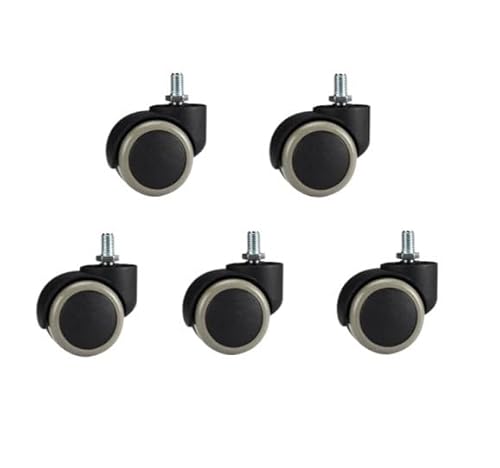 5 Stück Silent Universal Wheel-5 Stück/Los 10 mm/11 mm 2 Zoll Sicherungsring/Schraube Pu Bürostuhlrolle Große Klasse(Screw-Gray-10mm) von RHVOVNVOM