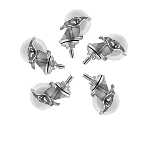 5 Stücke 2 Zoll M10 Schraube mit Bremsrolle Weiß PP Lenkrad Rack Riemenscheibe Haustierkäfig von RHVOVNVOM