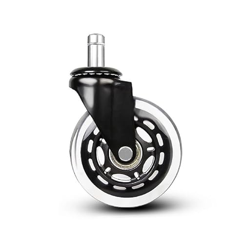 5Pcs 2,5 Zoll/3 Zoll M10/M11Caster Sicherungsring Schwarz Transparent Rad Stick Pu Caster Stille Universal büro Stuhl(2.5 Inch-11mm) von RHVOVNVOM