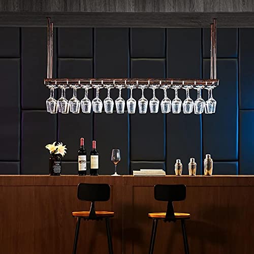Weinregal Hängendes Weinglasregal, Wandweinregal, Deckenflaschenregal aus Metall, höhenverstellbar, geeignet für Lagerregale in Esszimmer/Küche/Wohnzimmer von RHYDM