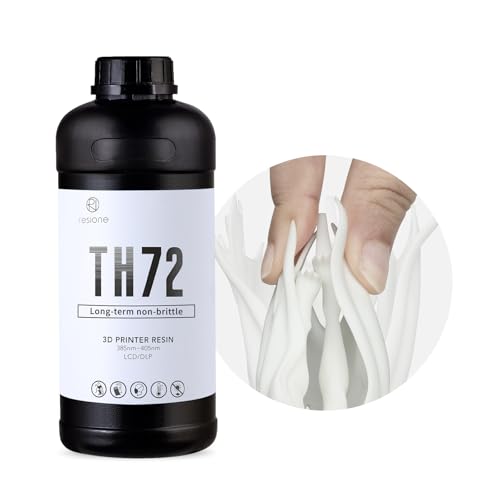 RESIONE UV Resin für 3D Drucker: Flexibles Strapazierfähiges 3D Printer Resin - Robustes Photopolymer Resin mit Niedriger Wasseraufnahme für Alle DLP/LCD/MSLA 3D-Drucker - Nicht Spröde, Weiß 1KG von RI RESIONE