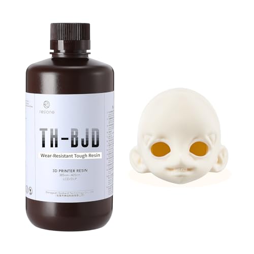 RESIONE Verschleißfestes Tough BJD Resin - Nicht-Gelbendes Mehrere BJD-Farben 3D Drucker Resin - Einfach zu Reinigen und Beständig gegen Verdünner Ideal für 3D Druck - Cremeweiß von RI RESIONE