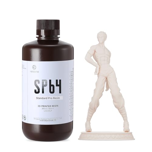 RESIONE SP64 Resin für 3D Drucker - Standard Pro Resin für LCD/DLP 3D Drucker - Geringe Wasseraufnahme Drucker Einfach Scharfe Details für Miniaturen Statische Statuen-Helles Pfirsich 1KG von RI RESIONE
