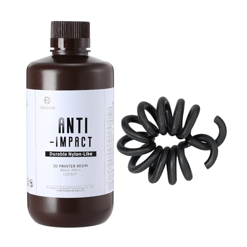 Strapazierfähiges und stoßfestes 3D-Harz – Resione 3D-Drucker Typ Nylon, bietet dauerhafte Beständigkeit gegen Sprödigkeit, ideal für funktionale Prototypen, Miniaturen (schwarz, 1 kg) von RI RESIONE