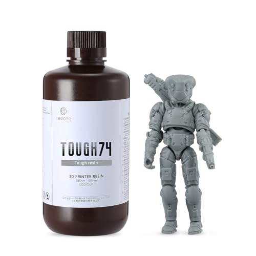 RESIONE Robustes Resin für 3D Drucker - 405 nm UV-härtende Fotopolymerharz Resin - Ultra Tough 3D Drucker Resin Mit Dauerhafte Schlagfestigkeit Verschleißfest für Actionfiguren Miniaturmodelle - Grau von RI RESIONE