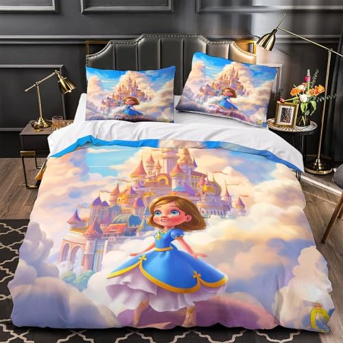 RIAVBAODG 3D Märchens Bedrucktes Bettwäsche Set Wolken-Königreich 3 Teilig 100% Mikrofaser Bettbezug Mit Reißverschluss Luxus Modern Für Erwachsene Und Kinder Single（140x200cm） von RIAVBAODG
