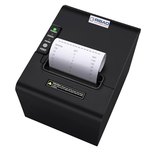 RIBAO Thermal 80 mm POS-Drucker-Quittung Drucker Verbinden Sie BC-55 BC-40 BCS-160 MIXEM Bill Geldzähler RS232 Cashbox-Schnittstelle ， Windows/Mac/Linux (80mm) von RIBAO TECHNOLOGY